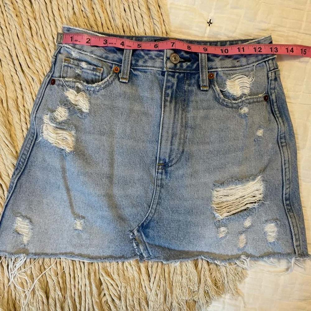 ABERCROMBIE & FITCH Zoe Natural Rise Vintage A-Line Skirt Denim Mini Y2K Size 0